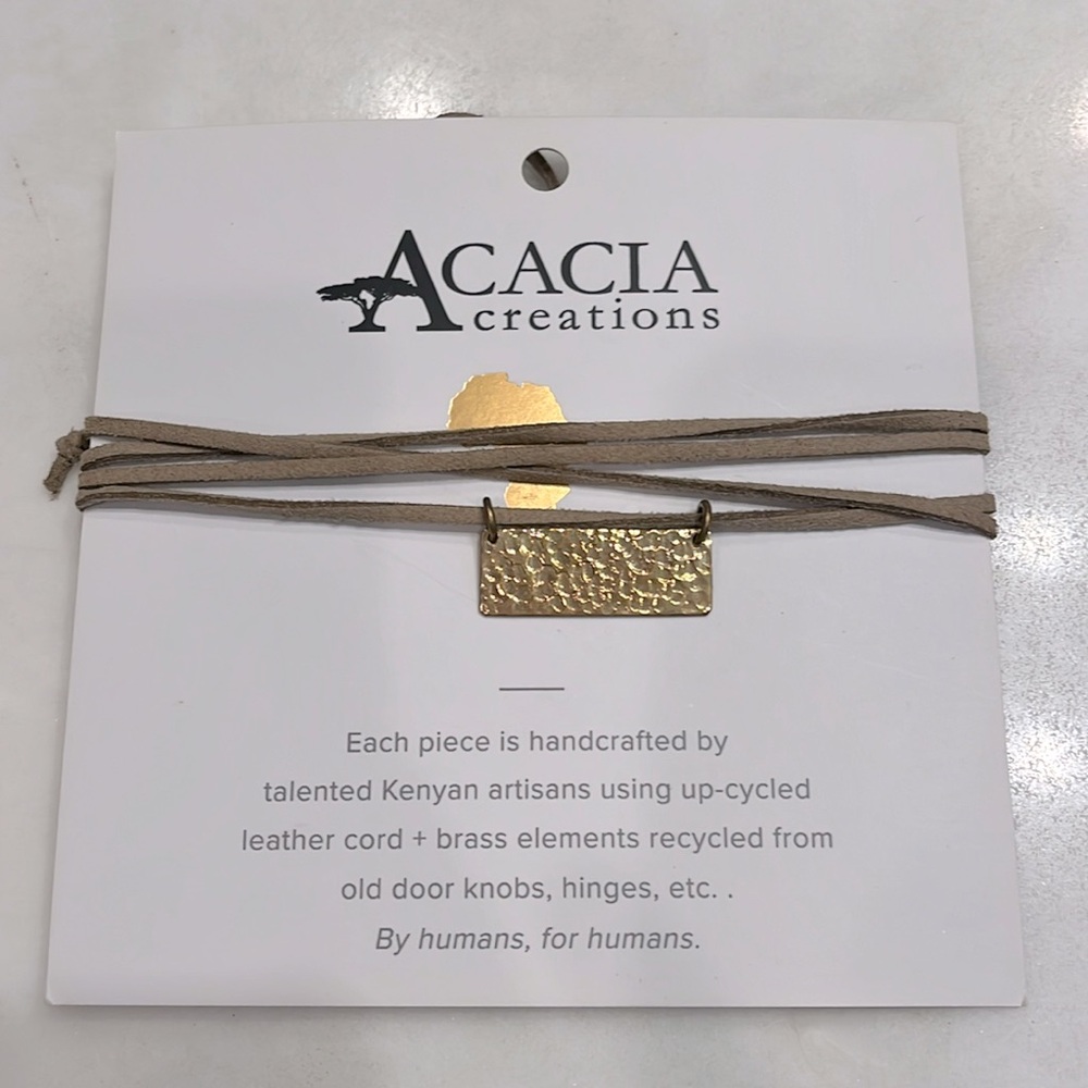 Handmade Kenyan Brass and Leather Bolo